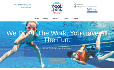 poolandspacarecentre.com.au screenshot