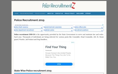 policerecruitmentz.in screenshot