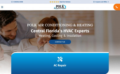 polkairconditioning.net screenshot