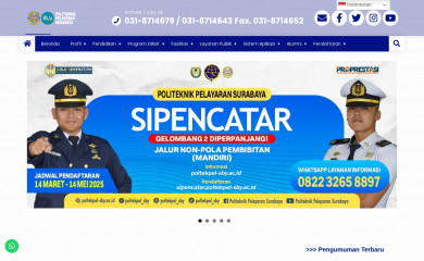 poltekpel-sby.ac.id screenshot