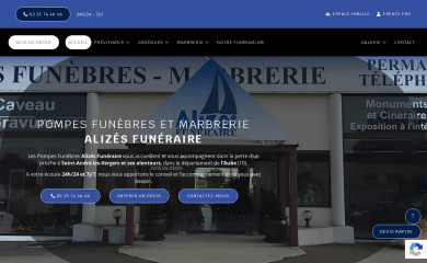 pompesfunebresalizesfuneraire.com screenshot
