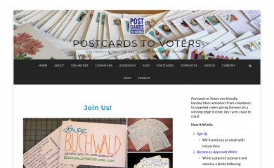 postcardstovoters.org screenshot