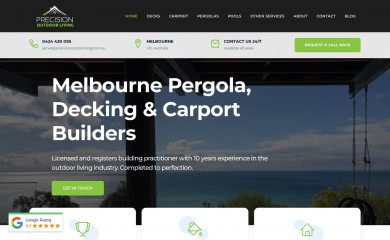 precisionoutdoorliving.com.au screenshot