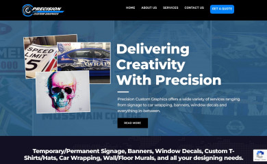 precisioncustomgraphics.com screenshot