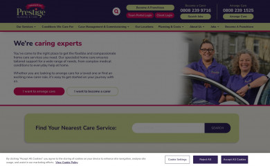 prestige-nursing.co.uk screenshot