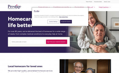 prestige-nursing.co.uk screenshot