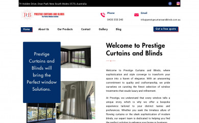 prestigecurtainsandblinds.com.au screenshot