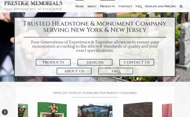 prestigememorialsnj.com screenshot