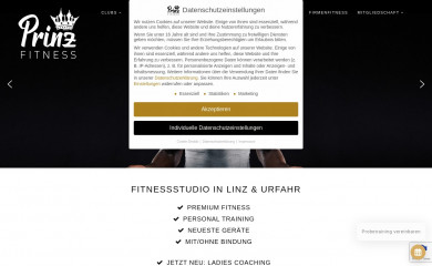 prinzfitness.at screenshot