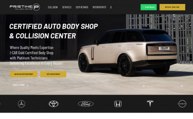 pristinecollisioncenter.com screenshot