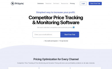 prisync.com screenshot