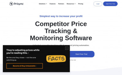 prisync.com screenshot