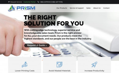 prismofficesolutions.com screenshot