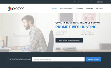 promptwebhosting.com.au screenshot