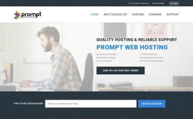 promptwebhosting.com.au screenshot