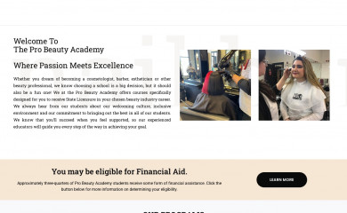 probeautyacademy.com screenshot