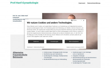 prof-hanf-gynaekologie.de screenshot