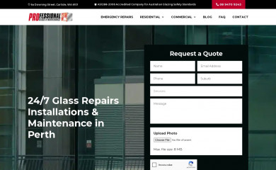 professionalglass.com.au screenshot