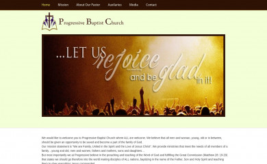 progressivebaptistchurch.org screenshot