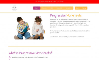 progressiveworksheets.com screenshot