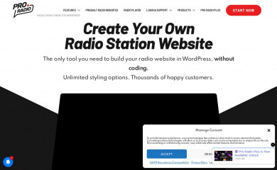 https://pro.radio/ screenshot