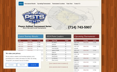 pstssoftball.com screenshot