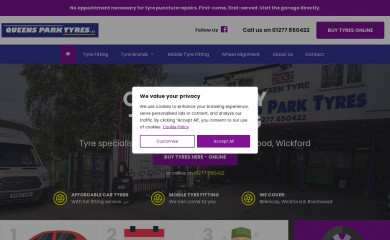 queensparktyres.co.uk screenshot