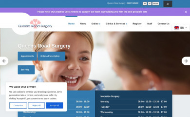 queensroadsurgery.co.uk screenshot