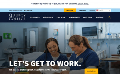 quincycollege.edu screenshot