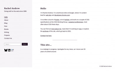 rachelandrew.co.uk screenshot