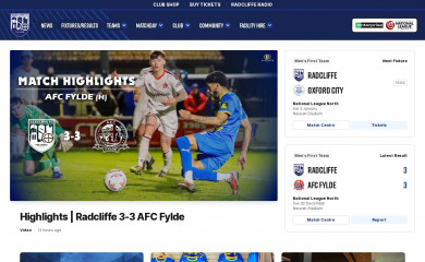 radcliffefc.com screenshot