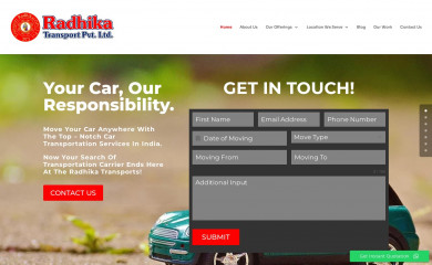 radhikatransport.com screenshot