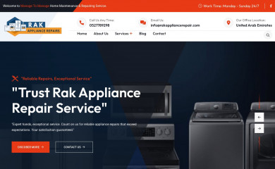 rakappliancerepair.com screenshot