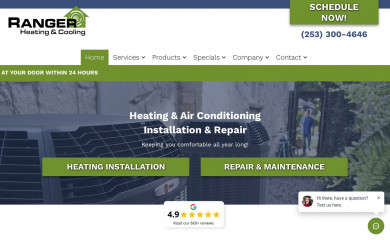 rangerheating.com screenshot
