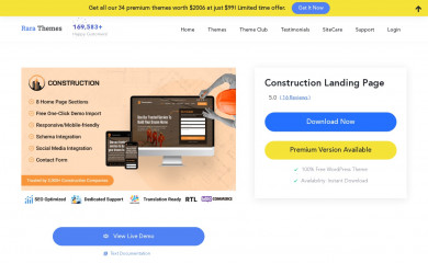 Construction Landing Page screenshot