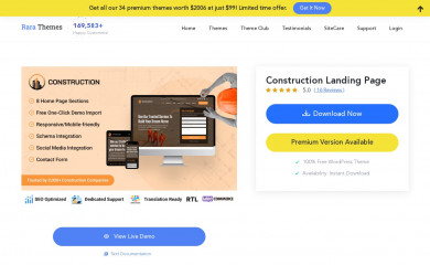 Construction Landing Page screenshot