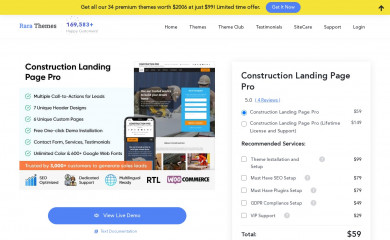 Construction Landing Page Pro screenshot