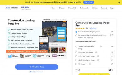 Construction Landing Page Pro screenshot