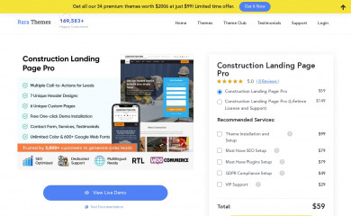 https://rarathemes.com/wordpress-themes/construction-landing-page-pro/ screenshot