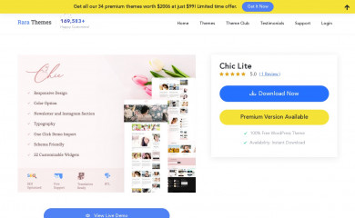 https://rarathemes.com/wordpress-themes/chic-lite/ screenshot