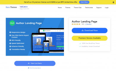 https://rarathemes.com/wordpress-themes/author-landing-page/ screenshot