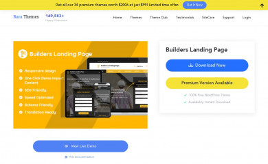 Builders Landing Page screenshot