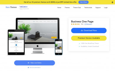 https://rarathemes.com/wordpress-themes/business-one-page/ screenshot