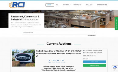 rciauctions.com screenshot