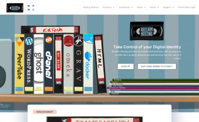 reclaimhosting.com screenshot