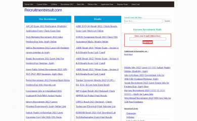 recruitmentresult.com screenshot
