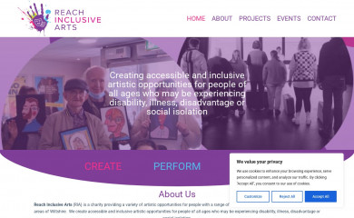 reachinclusivearts.org.uk screenshot