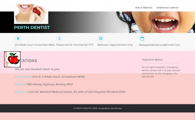 redappledental.com.au screenshot