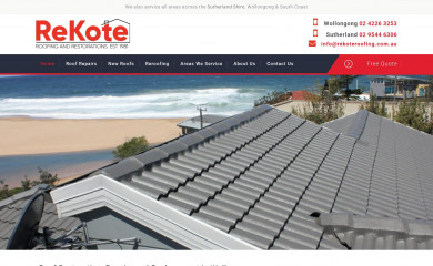 rekoteroofing.com.au screenshot
