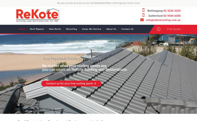 rekoteroofing.com.au screenshot